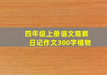 四年级上册语文观察日记作文300字植物