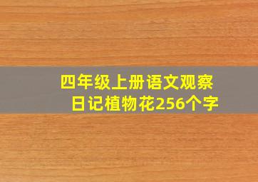 四年级上册语文观察日记植物花256个字