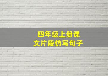 四年级上册课文片段仿写句子