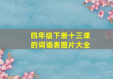 四年级下册十三课的词语表图片大全