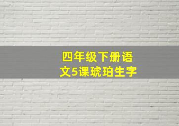 四年级下册语文5课琥珀生字