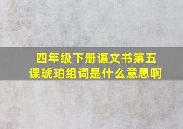 四年级下册语文书第五课琥珀组词是什么意思啊