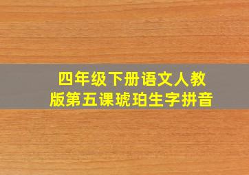 四年级下册语文人教版第五课琥珀生字拼音