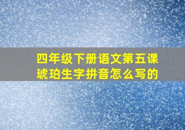 四年级下册语文第五课琥珀生字拼音怎么写的