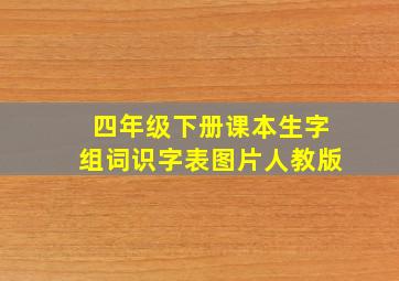 四年级下册课本生字组词识字表图片人教版