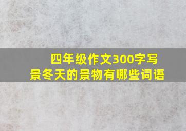 四年级作文300字写景冬天的景物有哪些词语