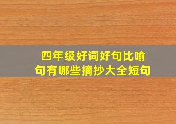 四年级好词好句比喻句有哪些摘抄大全短句