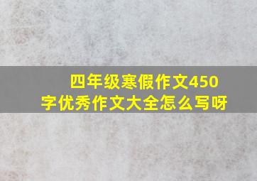 四年级寒假作文450字优秀作文大全怎么写呀