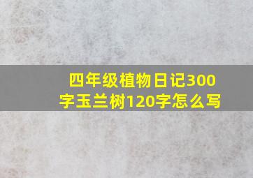 四年级植物日记300字玉兰树120字怎么写