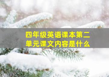 四年级英语课本第二单元课文内容是什么