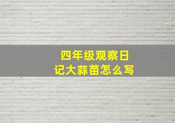 四年级观察日记大蒜苗怎么写