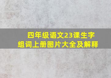 四年级语文23课生字组词上册图片大全及解释