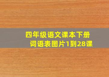 四年级语文课本下册词语表图片1到28课