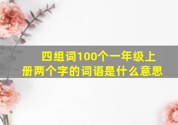 四组词100个一年级上册两个字的词语是什么意思