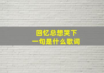 回忆总想哭下一句是什么歌词