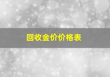 回收金价价格表