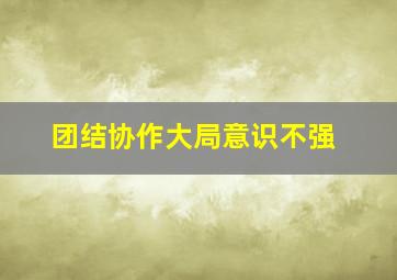 团结协作大局意识不强