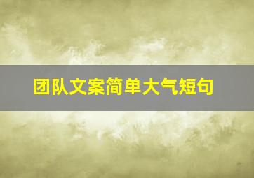 团队文案简单大气短句