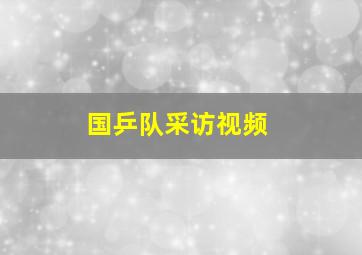 国乒队采访视频