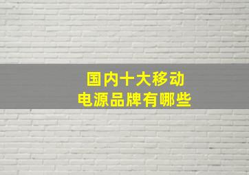 国内十大移动电源品牌有哪些