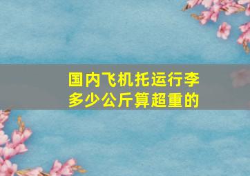 国内飞机托运行李多少公斤算超重的