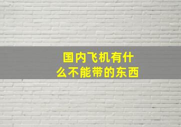 国内飞机有什么不能带的东西