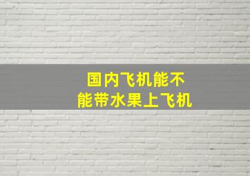 国内飞机能不能带水果上飞机