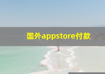 国外appstore付款