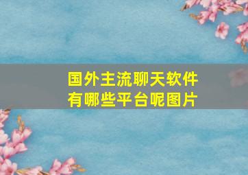 国外主流聊天软件有哪些平台呢图片