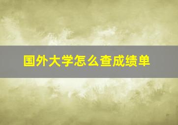 国外大学怎么查成绩单