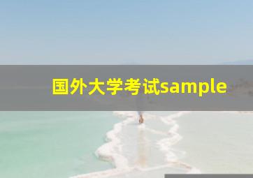 国外大学考试sample