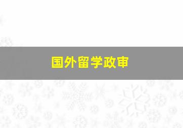 国外留学政审