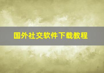 国外社交软件下载教程