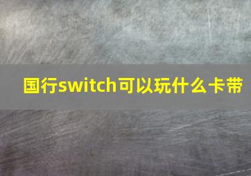 国行switch可以玩什么卡带