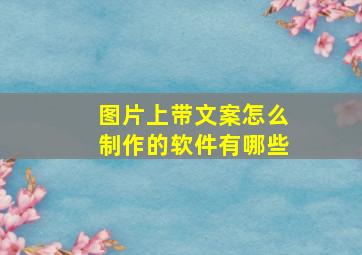 图片上带文案怎么制作的软件有哪些