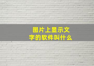 图片上显示文字的软件叫什么