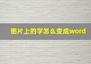 图片上的字怎么变成word