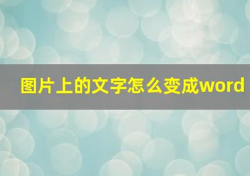 图片上的文字怎么变成word