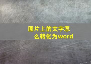 图片上的文字怎么转化为word