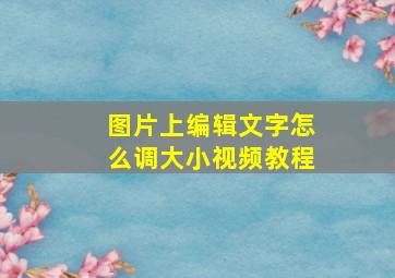 图片上编辑文字怎么调大小视频教程