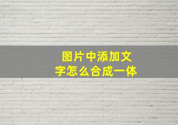 图片中添加文字怎么合成一体