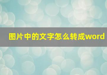 图片中的文字怎么转成word