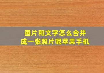 图片和文字怎么合并成一张照片呢苹果手机