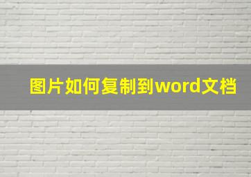 图片如何复制到word文档