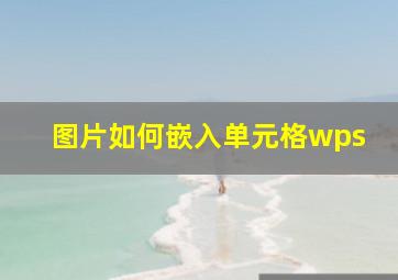 图片如何嵌入单元格wps