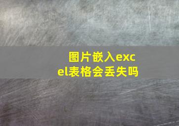 图片嵌入excel表格会丢失吗