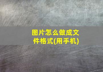 图片怎么做成文件格式(用手机)