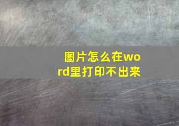 图片怎么在word里打印不出来