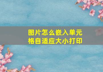 图片怎么嵌入单元格自适应大小打印