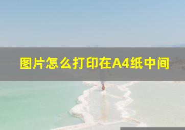 图片怎么打印在A4纸中间